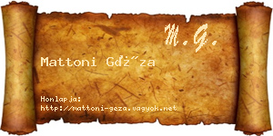Mattoni Géza névjegykártya
